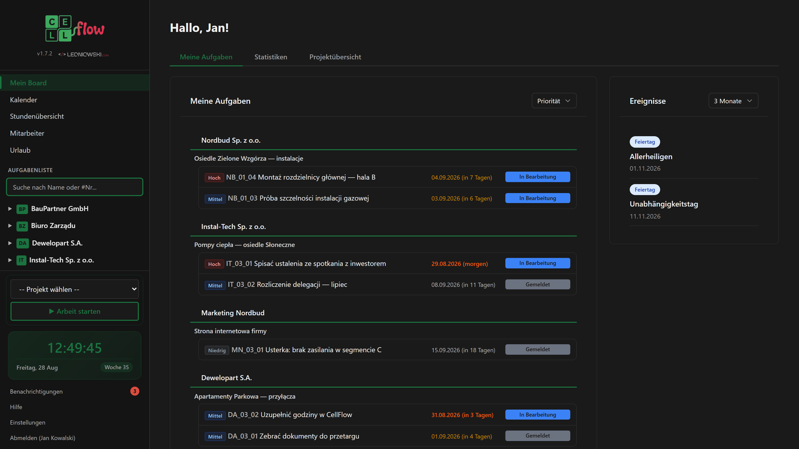 CellFlow im Dark Mode